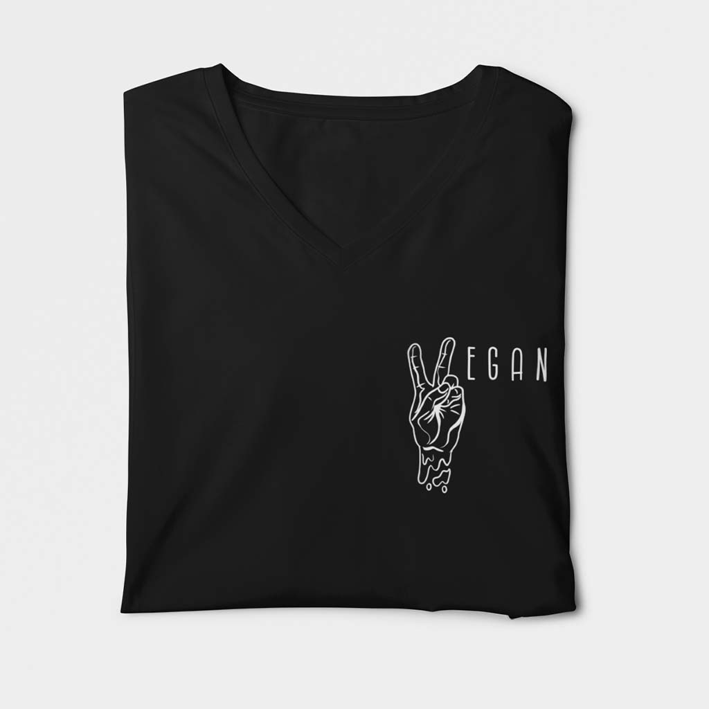 VEGAN PEACE | HERREN PREMIUM V-NECK BIO SHIRT
