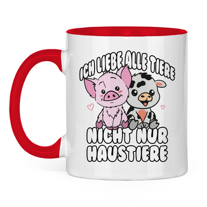 ICH LIEBE ALLE TIERE | TASSE ZWEIFARBIG