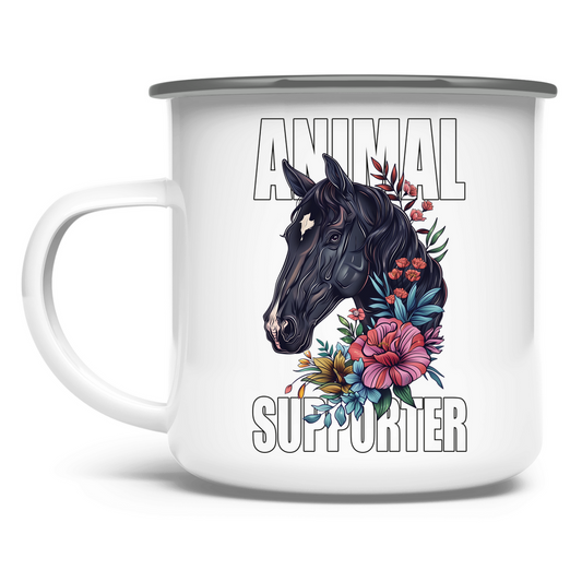Emaille Tasse Pferdefreund