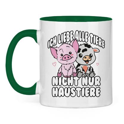 ICH LIEBE ALLE TIERE | TASSE ZWEIFARBIG