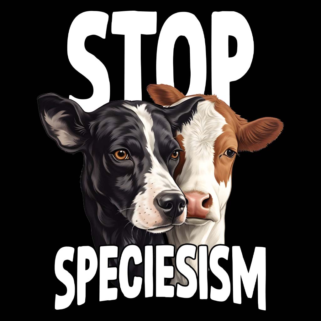 STOP SPECIESISM | DAMEN PREMIUM BIO SHIRT | BACK PRINT