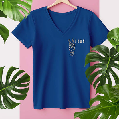 VEGAN PEACE | DAMEN PREMIUM V-NECK BIO SHIRT