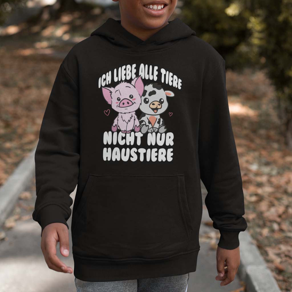 ICH LIEBE ALLE TIERE | KINDER PREMIUM BIO HOODIE