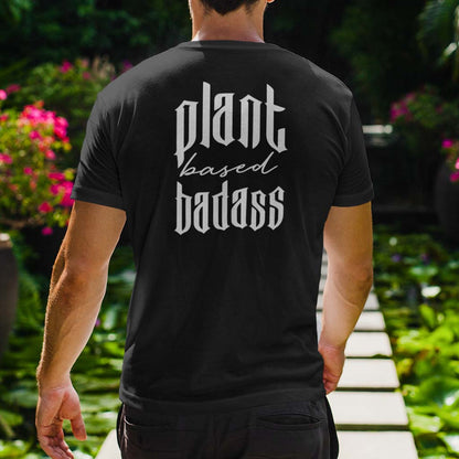 PLANT BASED BADASS | HERREN PREMIUM BIO SHIRT | BACK PRINT