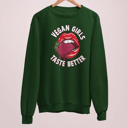 VEGAN GIRLS TASTE BETTER | DAMEN PREMIUM BIO SWEATSHIRT