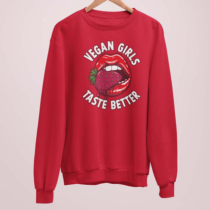 VEGAN GIRLS TASTE BETTER | DAMEN PREMIUM BIO SWEATSHIRT