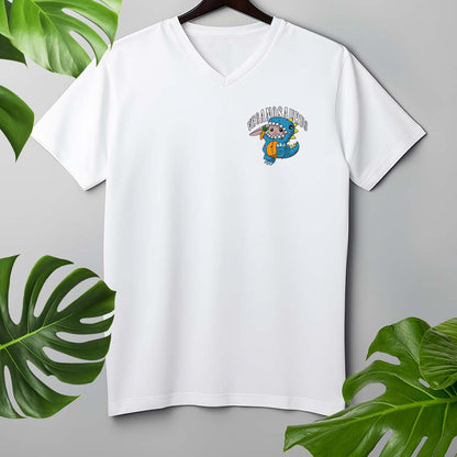 VEGANOSAURUS | HERREN PREMIUM V-NECK BIO SHIRT