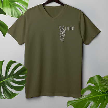VEGAN PEACE | HERREN PREMIUM V-NECK BIO SHIRT