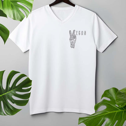 VEGAN PEACE | HERREN PREMIUM V-NECK BIO SHIRT
